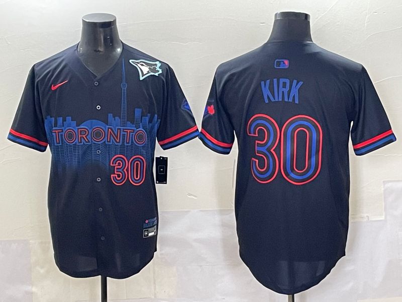 Men 2025 Toronto Blue Jays #30 Kirk Black Joint Name Nike MLB Jersey style 3->toronto blue jays->MLB Jersey